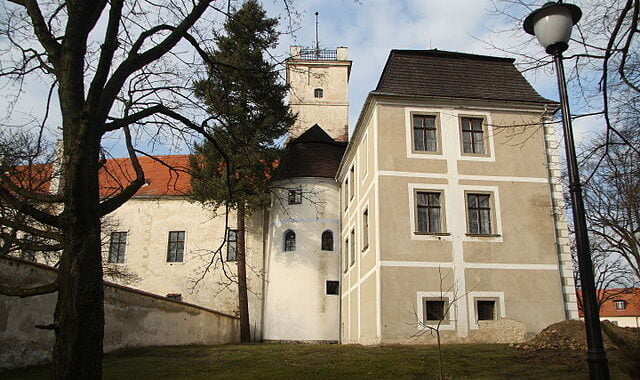 Back view of Police Castle in Police Trebic District